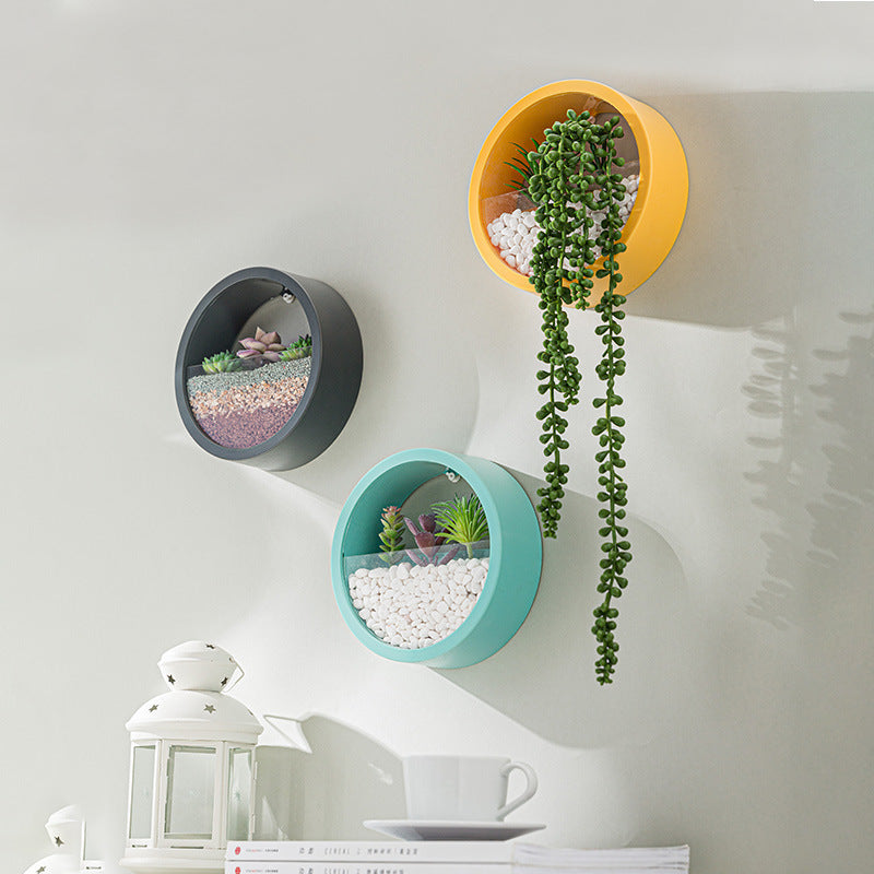 Hanging Basket Flower Pot Wall Decor Succulent Plant Art Glass Vases