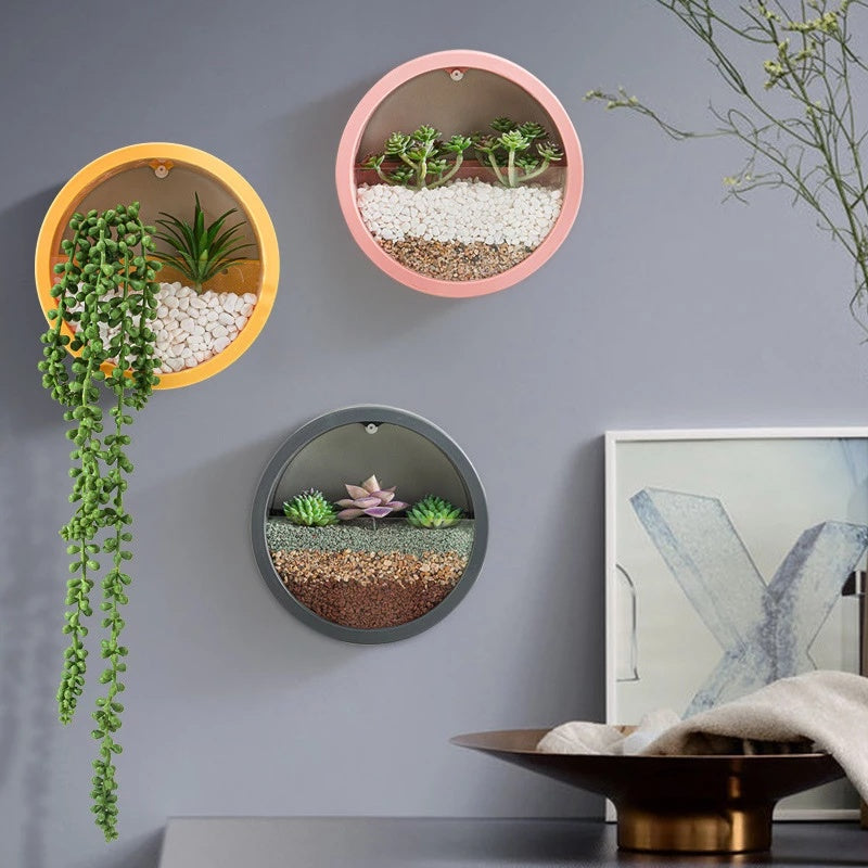 Hanging Basket Flower Pot Wall Decor Succulent Plant Art Glass Vases