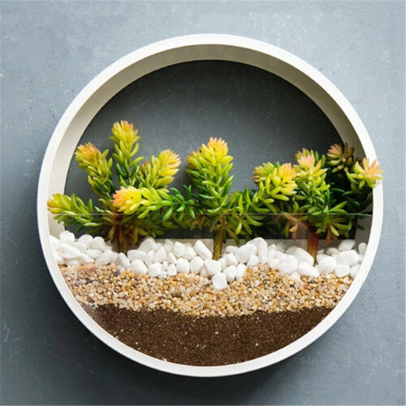 Hanging Basket Flower Pot Wall Decor Succulent Plant Art Glass Vases