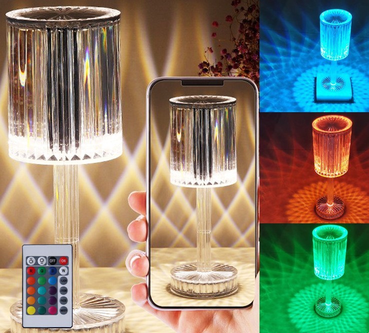 New Crystal Table Lamp Diamond Romantic Warm Led For Home Decor Night Light