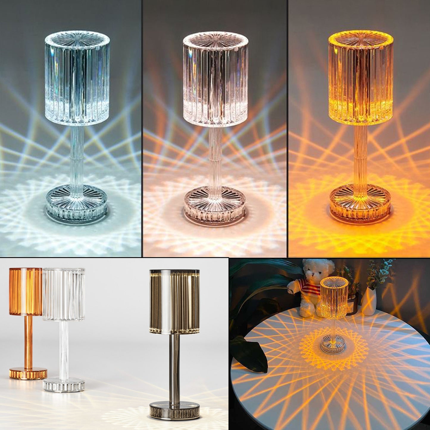 New Crystal Table Lamp Diamond Romantic Warm Led For Home Decor Night Light