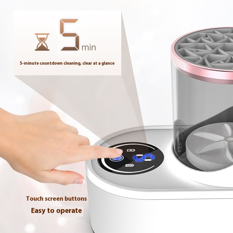 Bedroom Electric Makeup Brush Cleaner – Rechargeable Beauty Tool Organizer