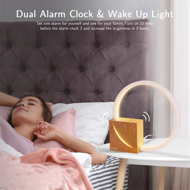 Bedside Lamp Touch Table Lamp With Natural Sounds, Desk Lamp With Alarm Clock