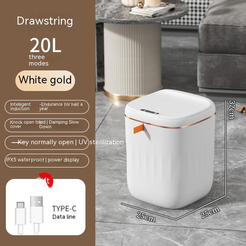 Smart Trash Bin With Lid For Bedroom And Living Room