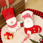 Red & White Knitted Santa Christmas Stocking – Gift Bag & Fireplace Decor