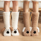 Cute Cartoon Dog Floor Socks Winter Warm Non-slip Socks