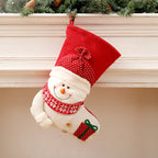 Red & White Knitted Santa Christmas Stocking – Gift Bag & Fireplace Decor