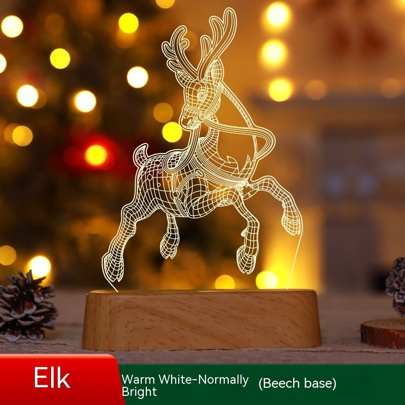 Christmas 3D LED Acrylic Night Light – Holiday Decoration & Kids Gift