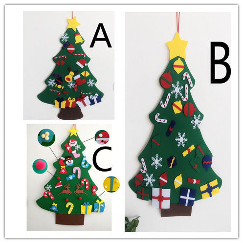 Felt Cloth Christmas Tree With Three-dimensional-Playful Kids Ornament Set