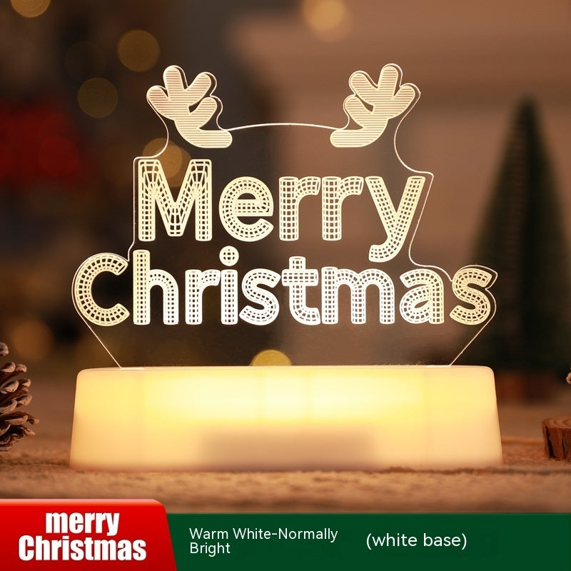 Christmas 3D LED Acrylic Night Light – Holiday Decoration & Kids Gift