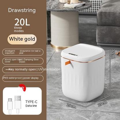 Smart Trash Bin With Lid For Bedroom And Living Room