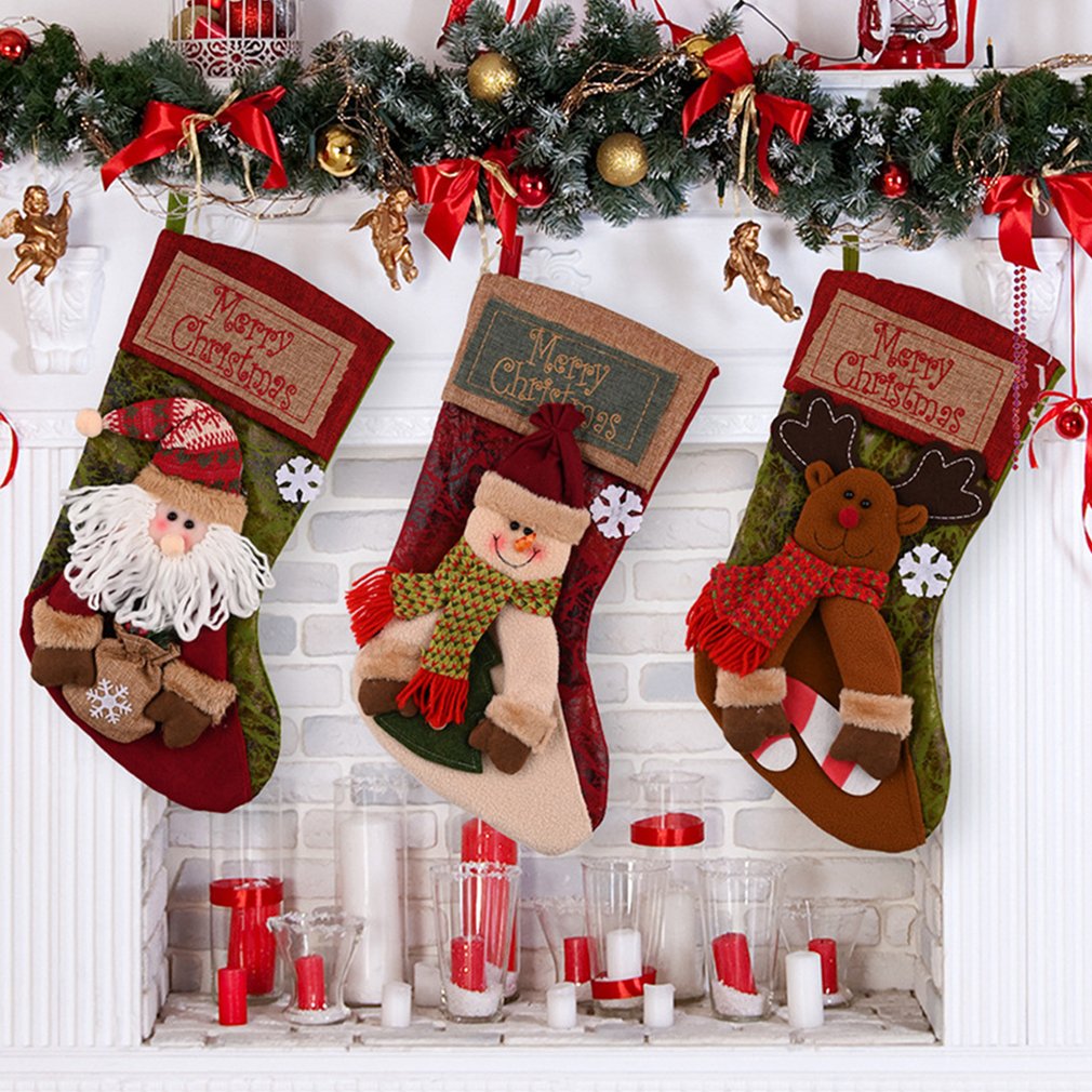 Christmas Stocking Socks – Santa, Snowman & Elk Holiday Decor