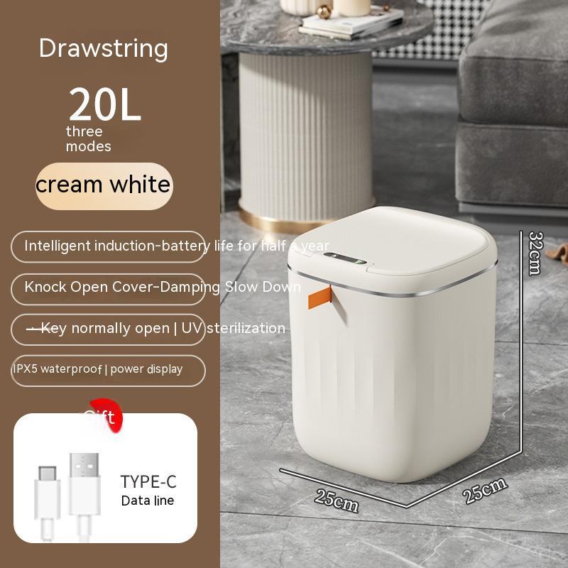 Smart Trash Bin With Lid For Bedroom And Living Room