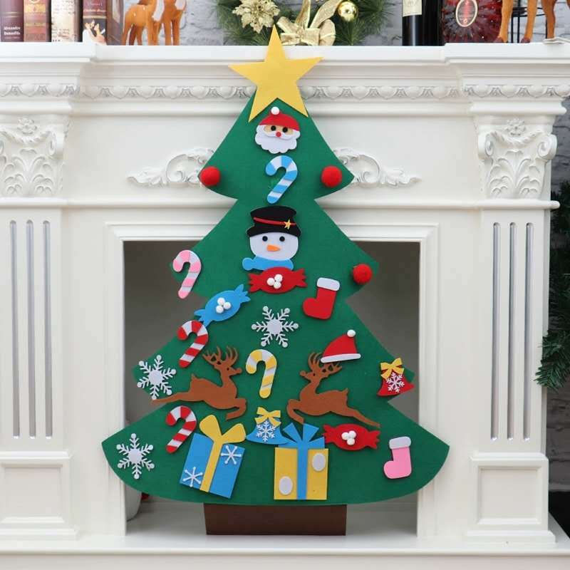 Felt Cloth Christmas Tree With Three-dimensional-Playful Kids Ornament Set