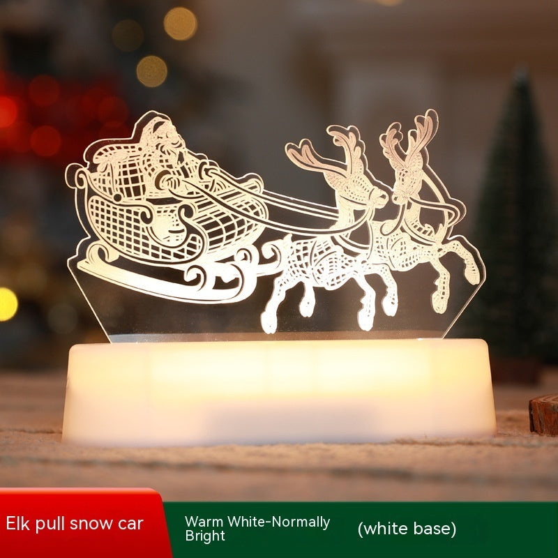 Christmas 3D LED Acrylic Night Light – Holiday Decoration & Kids Gift