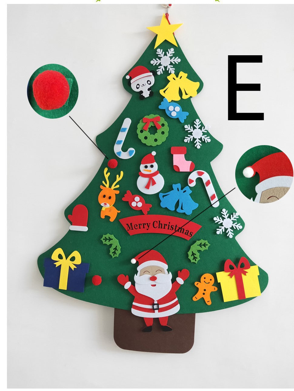 Felt Cloth Christmas Tree With Three-dimensional-Playful Kids Ornament Set